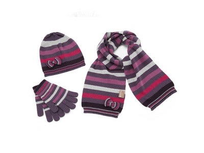 Dětský zimní set CFMOTO fialový (čepice + šála + rukavice)